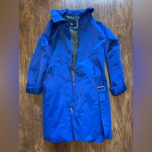 Mossimo Women’s Royal Blue Front Zipped Trench Tain Coat Size Medium